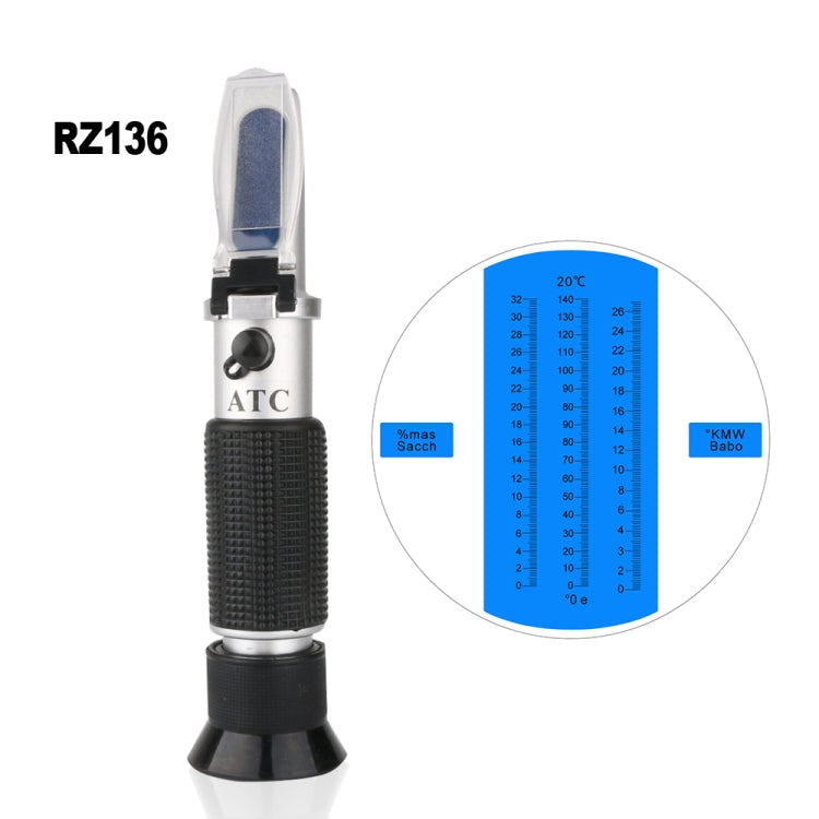 RZ136 Refractometer Fruit Wine Meter Sugar Portable Auto Brix 0~32% Alcohol 0~26% Fruit Juice Wine Sugar Meter Refractometer Eurekaonline