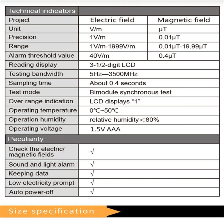 RZ825 Electromagnetic Radiation Tester Portable Digital Liquid Crystal Electromagnetic Field EMF Meter Measuring Instrument For Computer Mobile Phone Eurekaonline