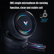 Rapoo VH500C Desktop Computer 7.1 Channel RGB Luminous Game Headset with Short Microphone, Cable Length: 2.2m(Black) Eurekaonline
