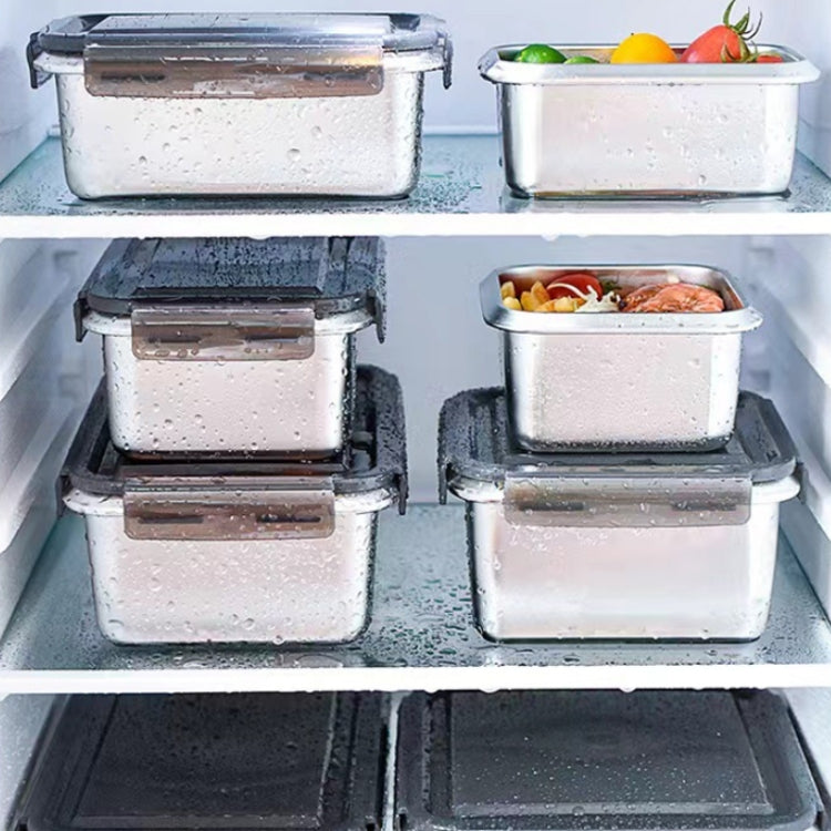 Refrigerator Refrigerated Storage Stainless Steel Airtight Crisper, Capacity: Rectangular 3 PCS/Set Eurekaonline