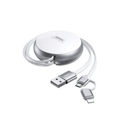 Remax RC-182i 2A 2 In 1 8 Pin + Micro USB Creation Series Telescopic Charging Data Cable, Length: 90cm(White) Eurekaonline