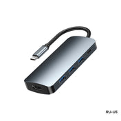 Remax RU-U5 5 In1 Multi-function Type-C / USB-C HUB Docking Station(Dark Grey) Eurekaonline