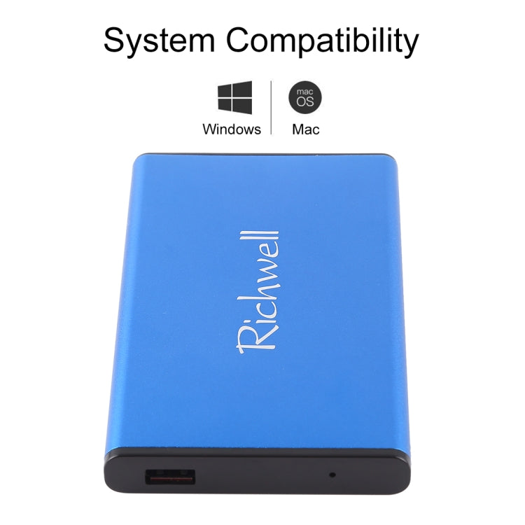 Richwell SATA R2-SATA-1TGB 1TB 2.5 inch USB3.0 Super Speed Interface Mobile Hard Disk Drive(Blue) Eurekaonline