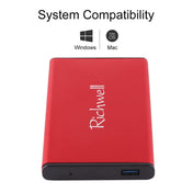 Richwell SATA R2-SATA-1TGB 1TB 2.5 inch USB3.0 Super Speed Interface Mobile Hard Disk Drive(Red) Eurekaonline