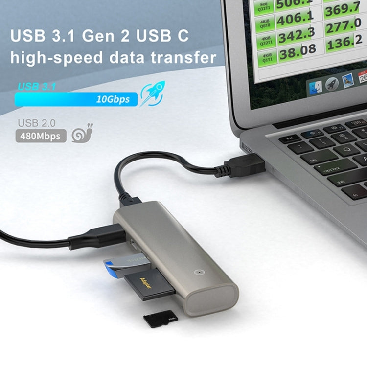 Rocketek HC463 USB3.1 Gen2  to Type-C 3.1 + USB 3.1 + SD / TF 6 in 1 HUB Adapter Eurekaonline