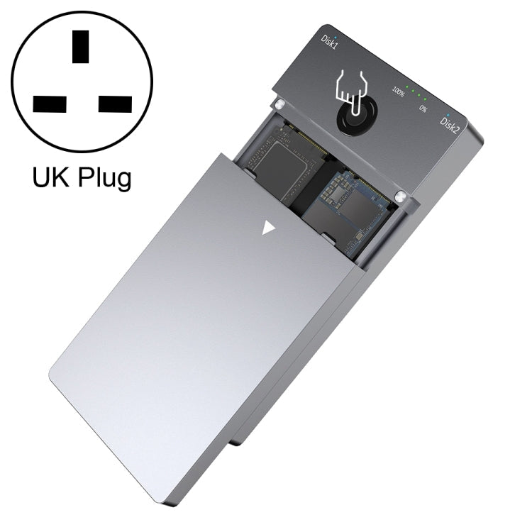 Rocketek ME921 USB3.1 Gen2 Dual M.2 Solid State Drive Box NVMe Docking Station, UK Plug Eurekaonline