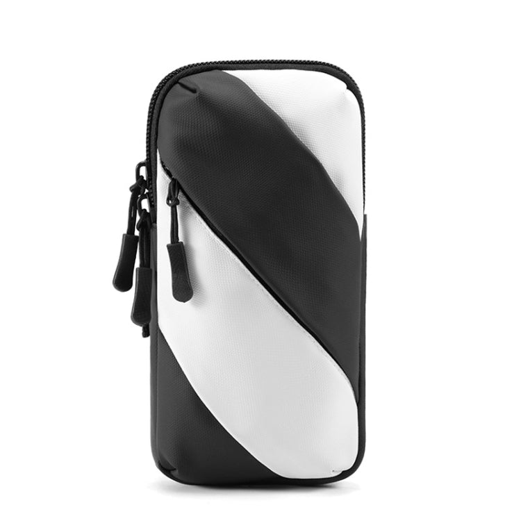 Running Mobile Phone Arm Bag Outdoor Equipment Wrist Bag(Black White) Eurekaonline