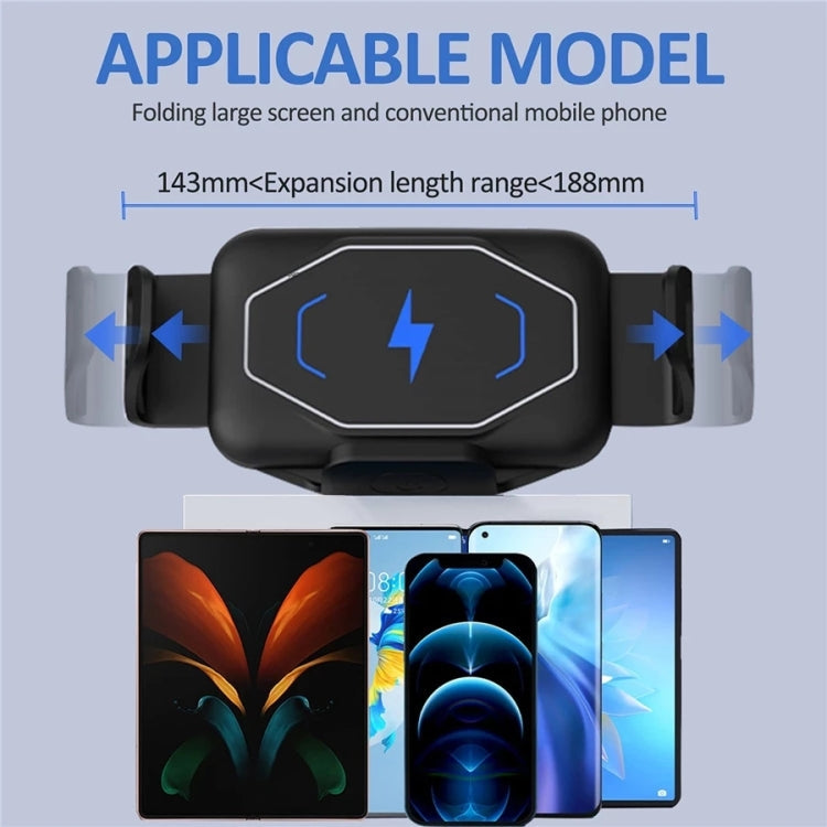 S15 15W QI Magnetic Car Wireless Charging Holder For Folding Screen Phone(Black) Eurekaonline