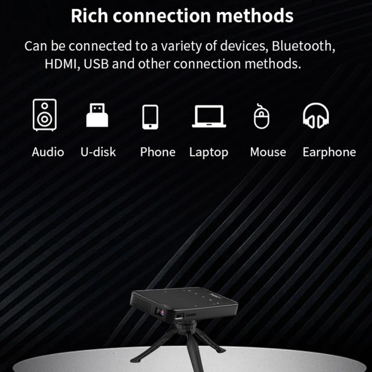 S90 DLP Android 9.0 1GB+8GB 4K Mini WiFi Smart Projector, EU Plug(Black) Eurekaonline