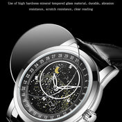 SANDA 7001 Leather Strap Luminous Waterproof Mechanical Watch(Silver Blue) Eurekaonline