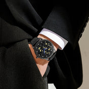 SANDA 7011 Leather Strap Luminous Waterproof Mechanical Watch(Black Rose Gold) Eurekaonline