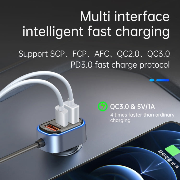 SC05 65.5W 6 in 1 PD / QC3.0 Fast Charge Extended Car Charger Eurekaonline