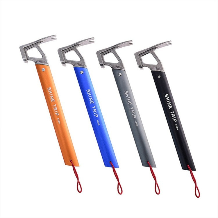 SHINE A260 TRIP Outdoor Climbing Hammer Aluminum Camping Tent Canopy Nail Hammer Multifunctional Survival Hammer(Silver) Eurekaonline