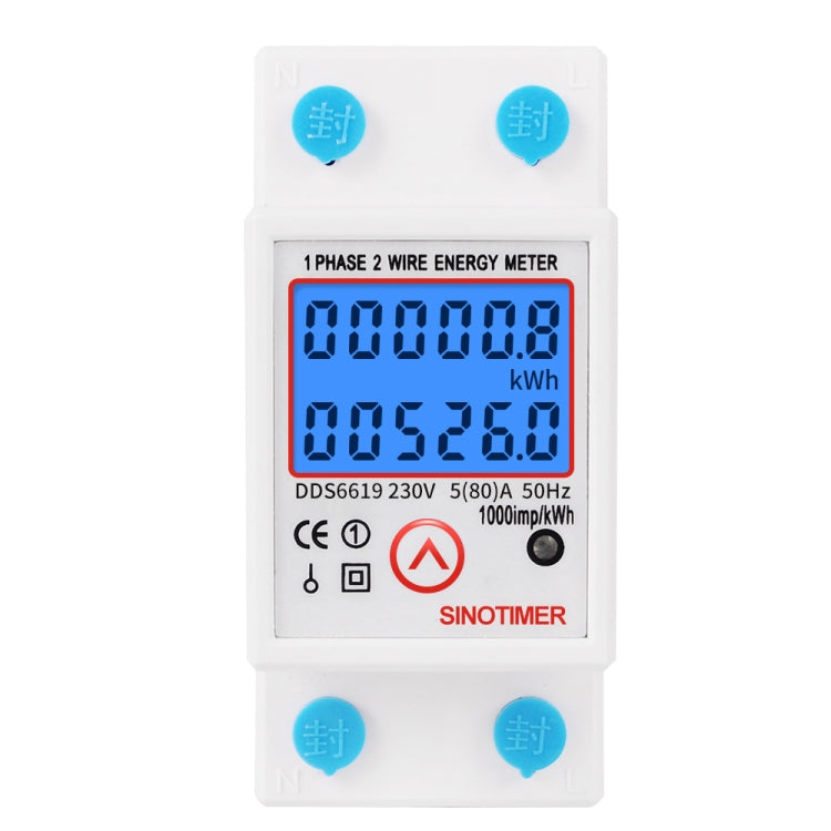 SINOTIMER DDS6619-526L-2 Can Reset Zero Backlight Display Single-phase Rail Electric Energy Meter Eurekaonline