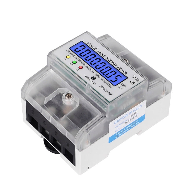 SINOTIMER Three-Phase Backlight Display Electricity Meter 5-100A 400V(DDS024T Transparent Shell) Eurekaonline