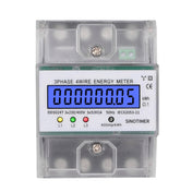 SINOTIMER Three-Phase Backlight Display Electricity Meter 5-100A 400V(DDS024T Transparent Shell) Eurekaonline