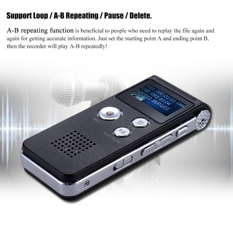 SK-012 16GB USB Dictaphone Digital Audio Voice Recorder with WAV MP3 Player VAR Function(Black) Eurekaonline