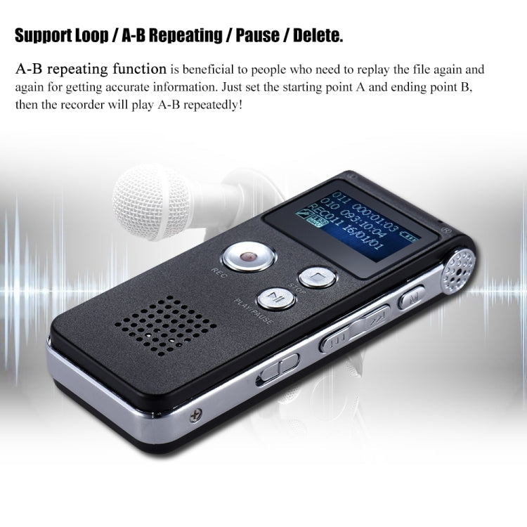 SK-012 32GB USB Dictaphone Digital Audio Voice Recorder with WAV MP3 Player VAR Function(Black) Eurekaonline