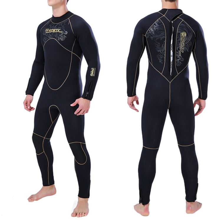 SLINX 1106 5mm Neoprene + Towel Lining Super Elastic Wear-resistant Warm Semi-dry Full Body One-piece Wetsuit for Men, Size: M Eurekaonline