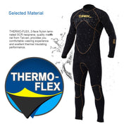 SLINX 1106 5mm Neoprene + Towel Lining Super Elastic Wear-resistant Warm Semi-dry Full Body One-piece Wetsuit for Men, Size: M Eurekaonline