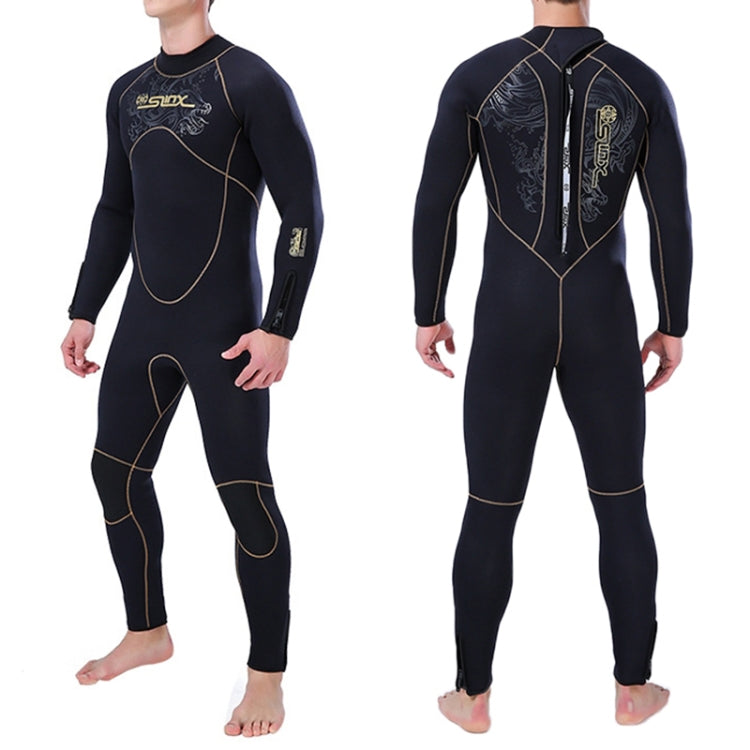 SLINX 1106 5mm Neoprene + Towel Lining Super Elastic Wear-resistant Warm Semi-dry Full Body One-piece Wetsuit for Men, Size: XXL Eurekaonline