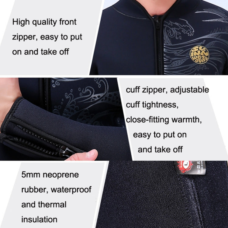 SLINX 1109 Padded Thermal Split Dive Jacket Surf Wetsuit, Size: 3XL(Black) Eurekaonline