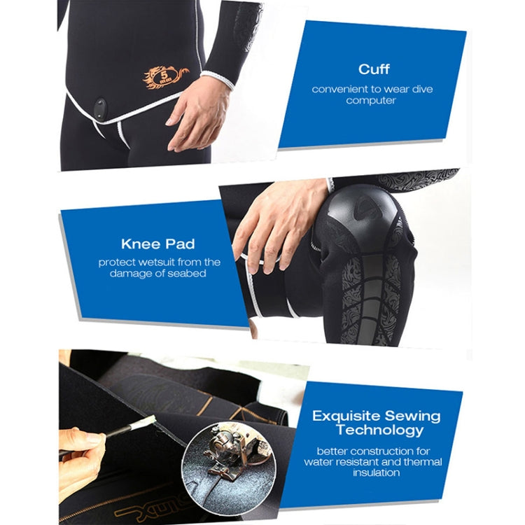 SLINX 1301 2 in 1 5mm Neoprene Super Elastic Wear-resistant Warm Long-sleeved Split Wetsuit Set for Men, with Hood, Size: L Eurekaonline