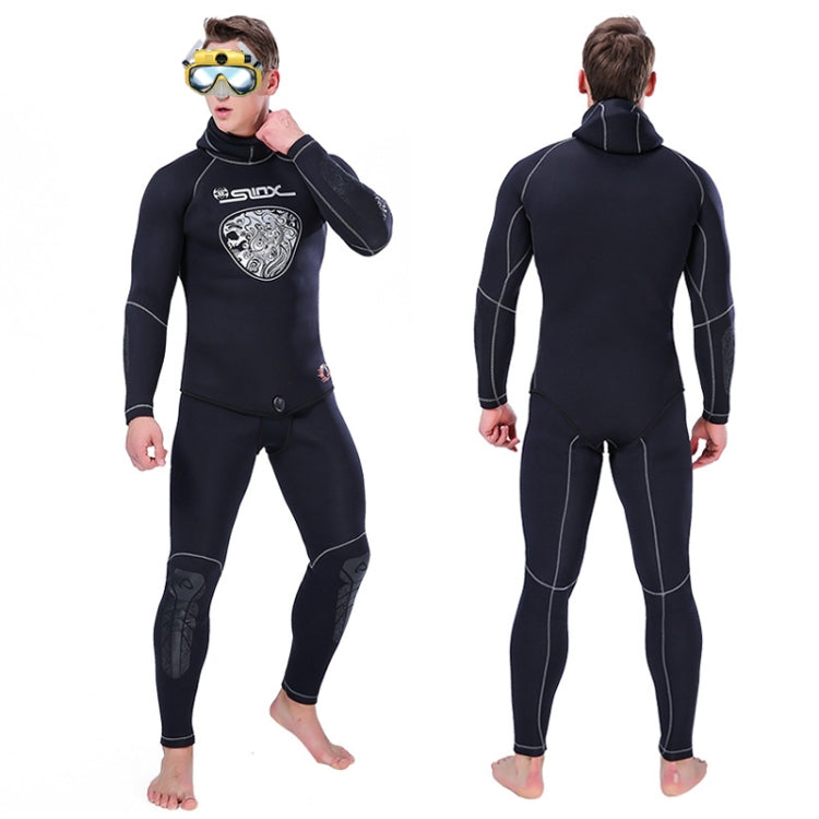 SLINX 1301 2 in 1 5mm Neoprene Super Elastic Wear-resistant Warm Long-sleeved Split Wetsuit Set for Men, with Hood, Size: M Eurekaonline