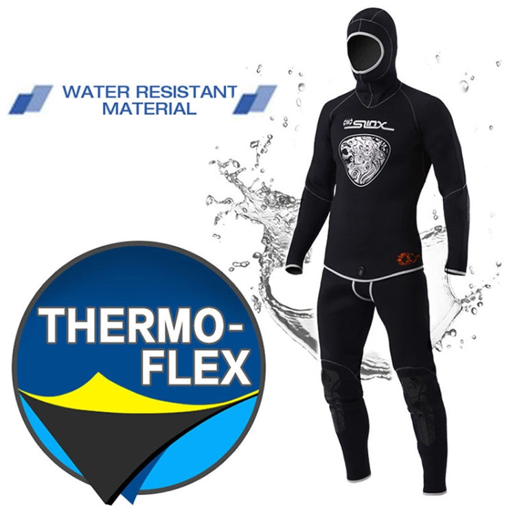 SLINX 1301 2 in 1 5mm Neoprene Super Elastic Wear-resistant Warm Long-sleeved Split Wetsuit Set for Men, with Hood, Size: M Eurekaonline