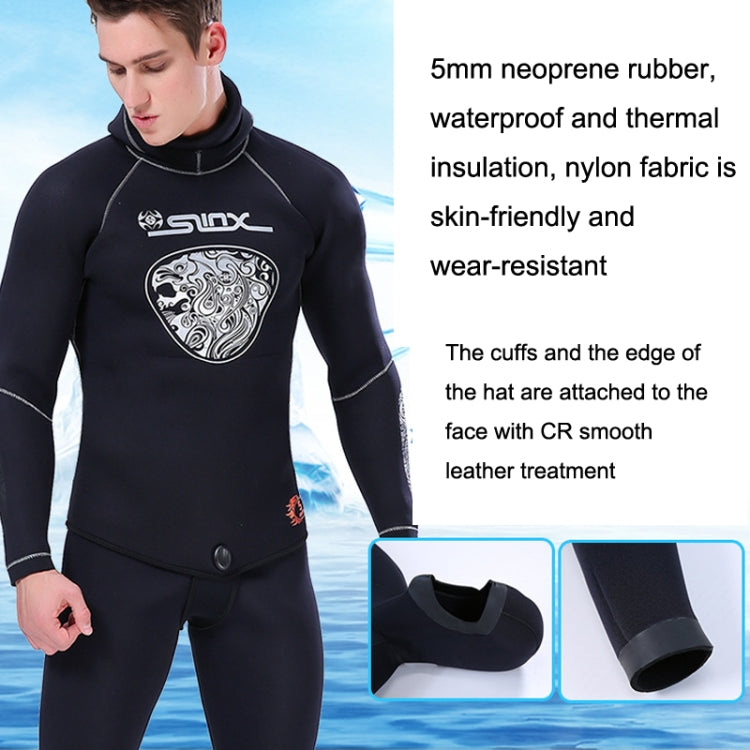 SLINX Thickened Long-sleeved Split Wetsuit With Headgear, Size: XL(Pants) Eurekaonline