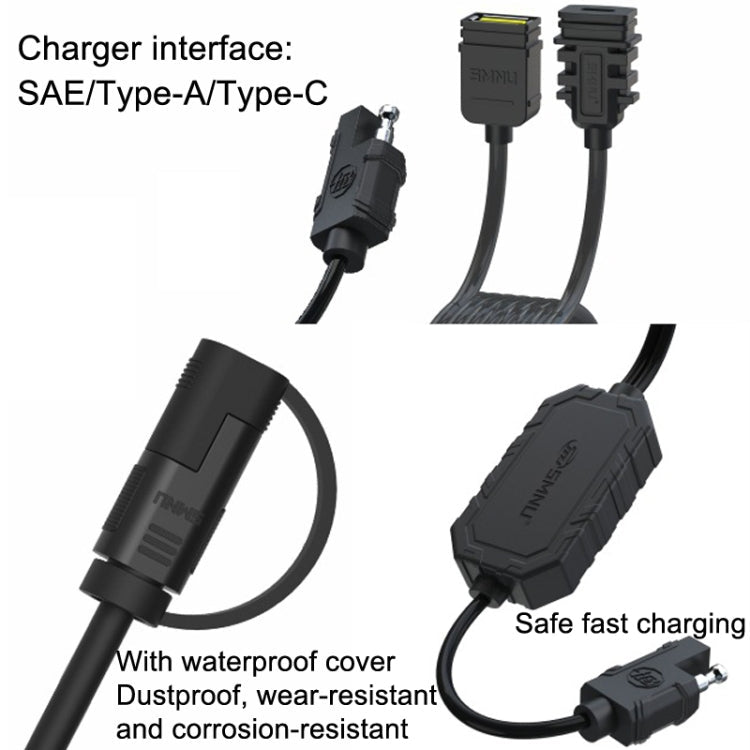 SMNU S0038 Motorcycle QC3.0/2.0 Mobile Phone Dual USB Fast Charger Eurekaonline