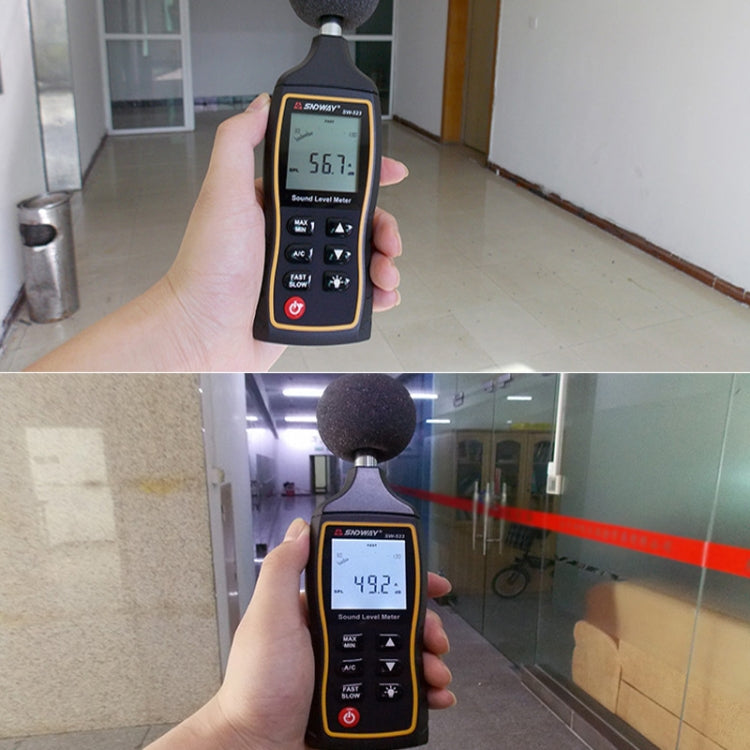 SNDWAY Handheld High Precision Noise Decibel Meter, Model:SW523 Eurekaonline