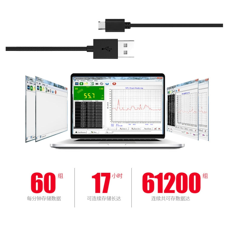 SNDWAY Handheld High Precision Noise Decibel Meter, Model:SW524(Storage+USB Communication) Eurekaonline