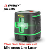 SNDWAY SW-331G Laser Level 2 Lines 360 Degree Rechargeable Battery Green Beam Self Leveling Level Laser 3D Rotary Vertical Horizontal Eurekaonline