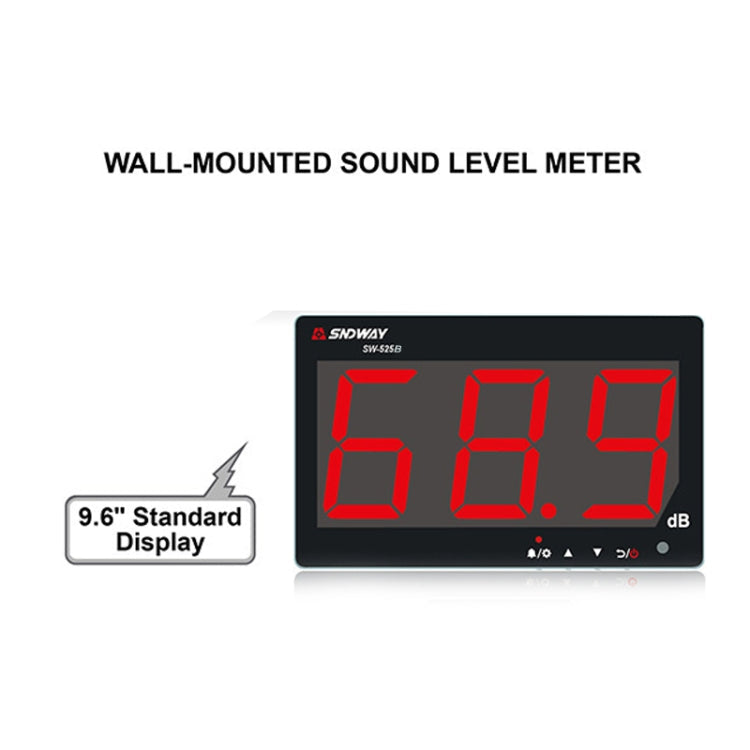 SNDWAY SW525B Wall-mounted DB Sound Level Meter Noise Tester with USB Data Storage Transfer & USB Communication Eurekaonline