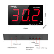 SNDWAY Wall-mounted 30~130dB Large Screen Digital Display Noise Decibel Monitoring Testers, Specification:SW526A 18 inch Display Eurekaonline