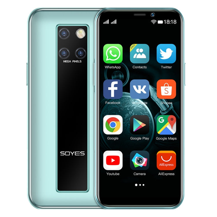 SOYES S10H, 3GB+64GB, Face Identification, 3.46 inch Android 9.0 MTK6739CW Quad Core up to 1.28GHz, Dual SIM, Bluetooth, WiFi, GPS, Network: 4G(Emerald) Eurekaonline