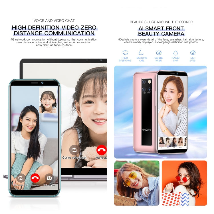 SOYES S10H, 3GB+64GB, Face Identification, 3.46 inch Android 9.0 MTK6739CW Quad Core up to 1.28GHz, Dual SIM, Bluetooth, WiFi, GPS, Network: 4G(Emerald) Eurekaonline