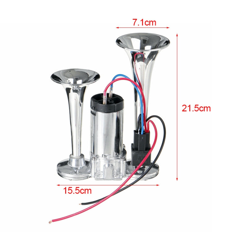 ST-1018S 600DB Double-tube Metal Conjoined Electric Pump Car Horn with Relay Eurekaonline