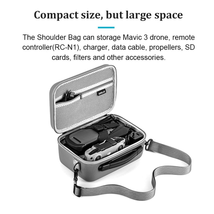 STARTRC 1110303 Outdoor Waterproof One-shoulder Storage Bag Handbag for DJI Mavic 3(Grey) Eurekaonline