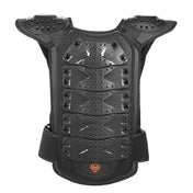 SULAITE Children Skating Back Protector Chest Protector Spine Protector Night Reflective Armor Child Riding Armor, Specification: M(Black) Eurekaonline