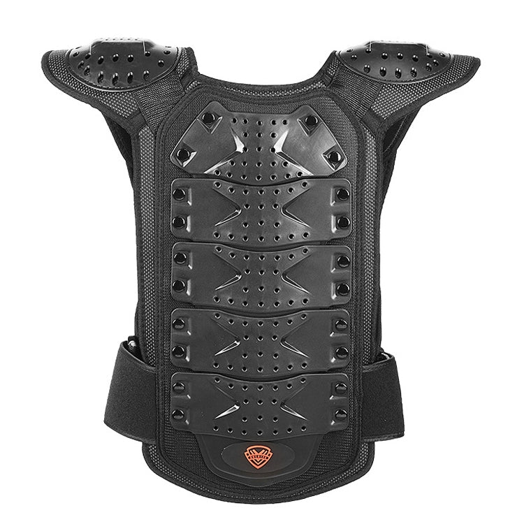 SULAITE Children Skating Back Protector Chest Protector Spine Protector Night Reflective Armor Child Riding Armor, Specification: M(Black) Eurekaonline