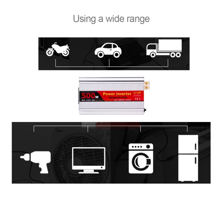 SUVPR DY-8109 500W DC 12V to AC 220V Car Power Inverter with 500mA USB Port & Universal Power Socket Eurekaonline