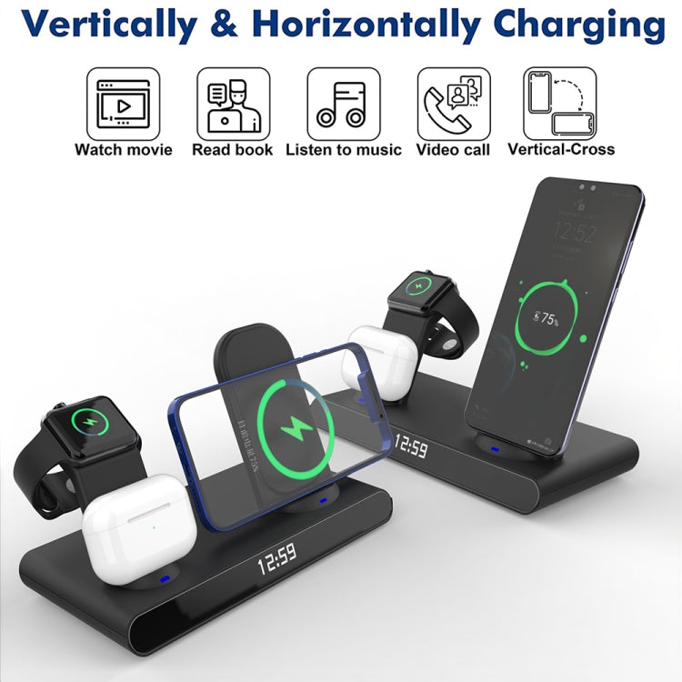 SY-011 15W Wireless Fast Charge Stand  Clock Three-in-One Folding Wireless Charger( White) Eurekaonline