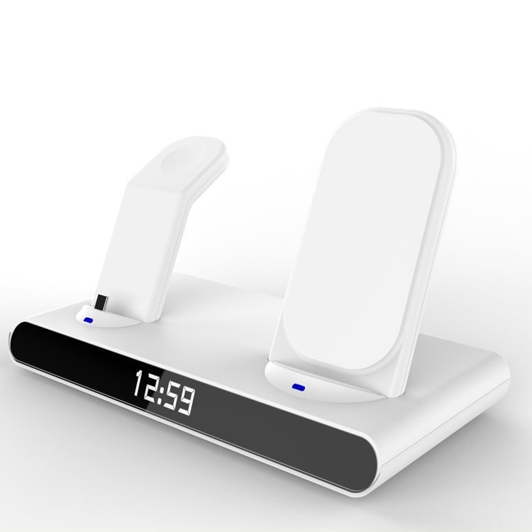 SY-011 15W Wireless Fast Charge Stand  Clock Three-in-One Folding Wireless Charger( White) Eurekaonline