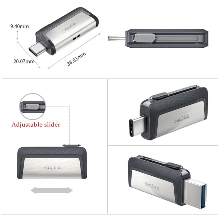 SanDisk SDDDC2 Type-C + USB 3.1 High Speed Mobile Phone OTG U Disk, Capacity: 32GB Eurekaonline