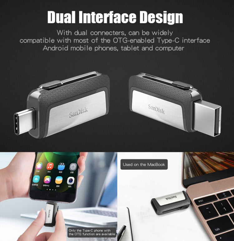 SanDisk SDDDC2 Type-C + USB 3.1 High Speed Mobile Phone OTG U Disk, Capacity: 32GB Eurekaonline