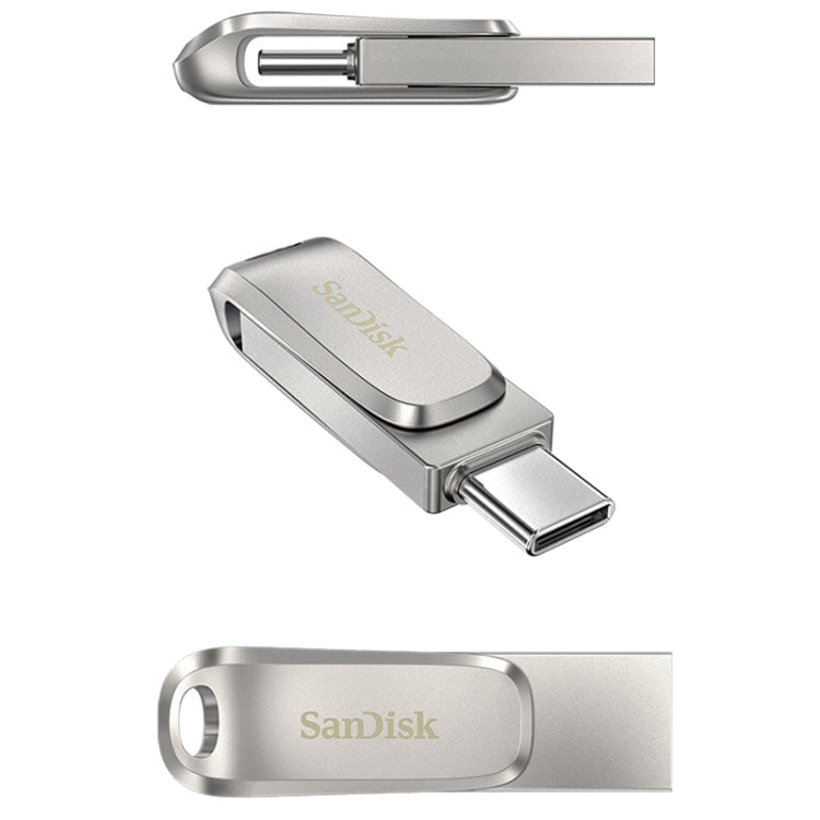 SanDisk Type-C + USB 3.1 Interface OTG High Speed Computer Phone U Disk, Colour: SDDDC4 Silver Metal Shell, Capacity: 128GB Eurekaonline