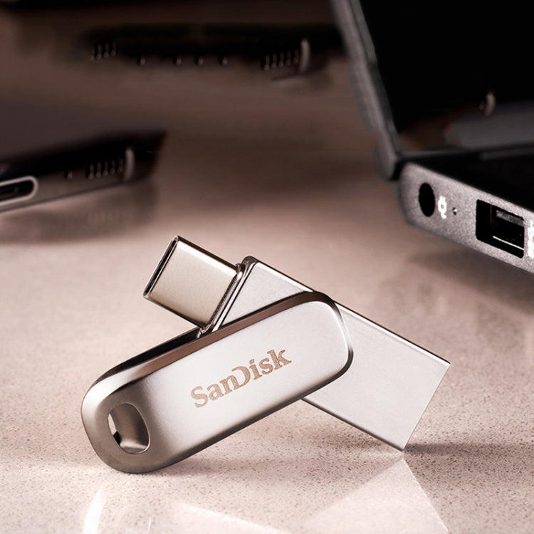 SanDisk Type-C + USB 3.1 Interface OTG High Speed Computer Phone U Disk, Colour: SDDDC4 Silver Metal Shell, Capacity: 128GB Eurekaonline