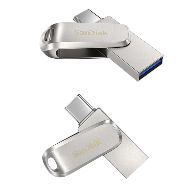 SanDisk Type-C + USB 3.1 Interface OTG High Speed Computer Phone U Disk, Colour: SDDDC4 Silver Metal Shell, Capacity: 64GB Eurekaonline